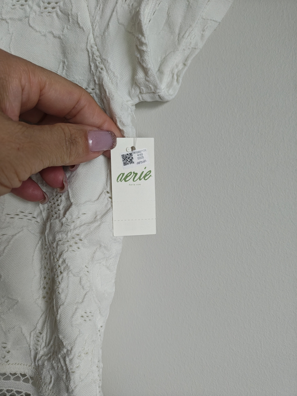 🌸 NWT Aerie White Lace Crop Top - Size M 🌸 - Picture 5 of 9